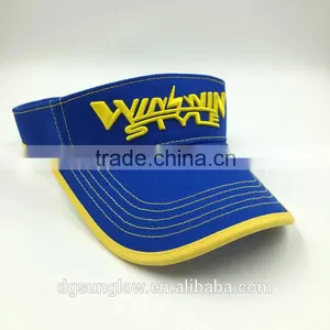 Wholesale 3D Embroidery Royalblue Visor Sun Hat Golf Tennis Beach Adjustable Magic Tape Color Cap thumbnail-2