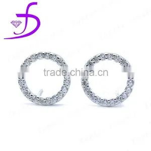 925 Sterling Silver Simple Stud Earring With Zircon thumbnail-1