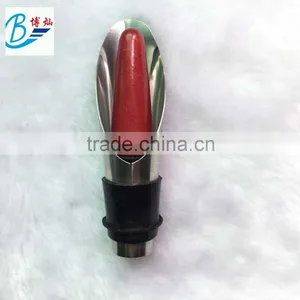 Metal Wine Pourer With Red Wood Inside Beautiful Wine Pourer thumbnail-1