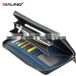 QIALINO New Long Wallet Luxury Ostrich Leather Branded Women Wallet Handbag thumbnail-3