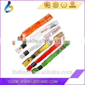 Cheap Price Printed Fudan F08 Woven Wristbands For Event RFID Fabric Wristband thumbnail-1