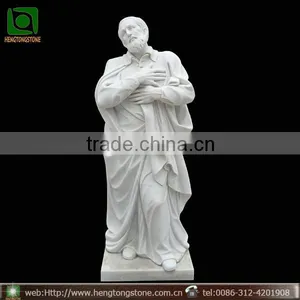 Life-size Famous White Marble Old Man Figure Statue thumbnail-1