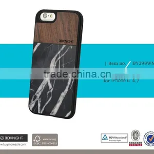Newest Real Wood TPU Marble Mobile Phone Case For Apple Iphone 6 6s Plus thumbnail-2