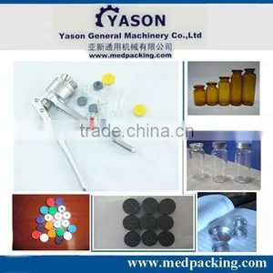 100sets/ Lot 10ml Glass Vials+20mm Vial Stopper + 20mm Flip off Caps + 1pcs 20mm Vial Crimper,manual Capping Machine thumbnail-1