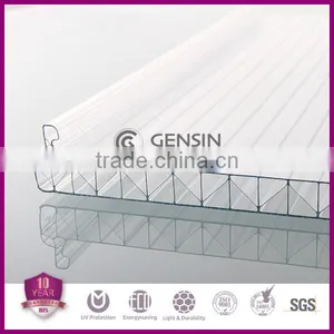 3 Wall W-structure Polycarbonate U-lock Hollow Sheets / Multi-wall pc Roofing Sheet/pc Panel thumbnail-1