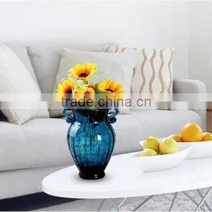 Home Decoration European Antique Amphora Blue Glass Vases for Flower Arrangements thumbnail-4