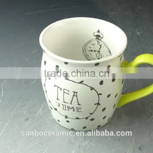 Ceramic Enamel Mug /coffee Mug Shapes 350 ml / 12 Oz Stoneware Print Mugs With Glazed Handle thumbnail-6