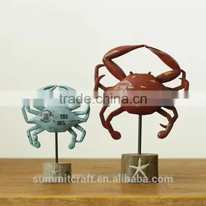 Blue and Red Resin Crab Figurine Crab Decor thumbnail-1
