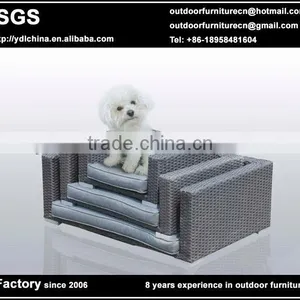 Resin Wicker Pet Bed With Cushion thumbnail-1
