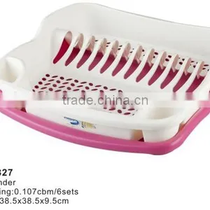 38.5x38.5x9.5cm Dish Drainer and Plastic Dish Colander Sink Rack thumbnail-1