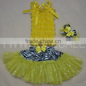 HOT!baby Girls Zebra Glitter Tulle Skirts Chiffon Skirts Matched Glitter Top Set for Kids Many Colors thumbnail-1