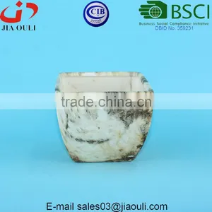 New Color Marble Design Ceramic Planter Pots Square thumbnail-6