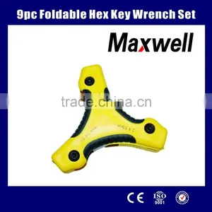 9pc Foldable Hex Key Wrench Set thumbnail-1