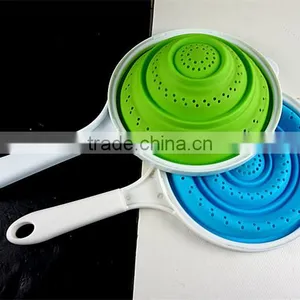 16071 SILICONE Heat Resistant Foldable Silicone Pasta Strainer Silicone Colander Collapsible Strainer thumbnail-6