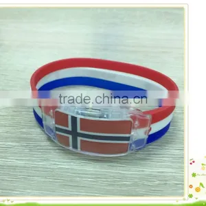 2016 Hot Selling National Flag Bracelet/ LED Silicone Bracelet China Supplier thumbnail-1