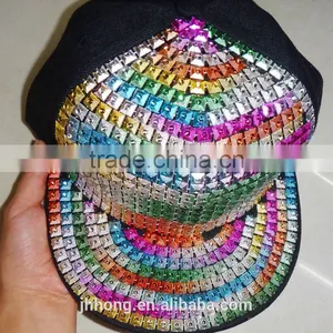 New Punk Flat Brim Metal Plate Snapback Caps thumbnail-1