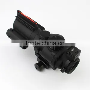 Prismatic Sight Tactical Sinper Fiber Optics 4X32 Green/red Illumination Dot Sight Riflescope With Red Laser thumbnail-3