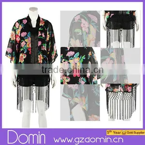 New Fahison Women Printed Kimono Jacket Ladies Cardigan Ladies Silk Kimono thumbnail-4