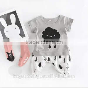 Cheap Unisex Innovative Cloud and Particle Rain Printer Baby t Shirt thumbnail-2