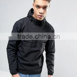 2017 Best Price High Quality Overhead Design Durable Hooded Funnel Collar 100% Polyester Black Casual MenJacket thumbnail-1