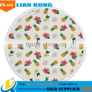 Custom Made Printed Good Quality Round Towel Printed Many Color Round Beach Towel thumbnail-2