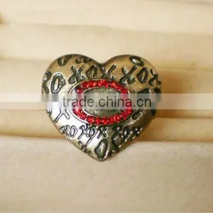 Fashion Heart Rings With Rhinestone, Personalized Antique Rings thumbnail-1