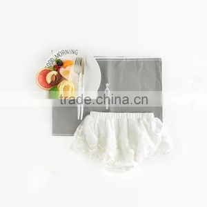 Pure White Woven Cotton Bloomers Double Chiffon Mesh Tassel China Manufacture Product thumbnail-4