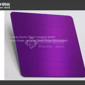 Hi-quality Violet Hairline Stainless Steel Sheet for Decorative Material thumbnail-2
