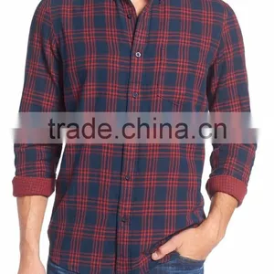 Classic Contrasting Plaid Stand Collar Men's Party T-shirt thumbnail-1