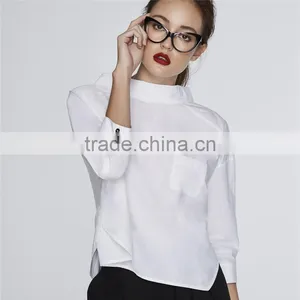 High Neck 3/4 Length Sleeves Fashion Blouse Design Patterns Back Neck thumbnail-6
