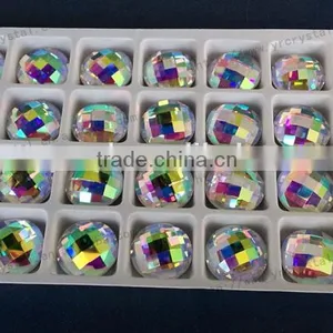 Crystal AB Round Shiny Glass Flat Back Rhinestone Crystal Stone thumbnail-1