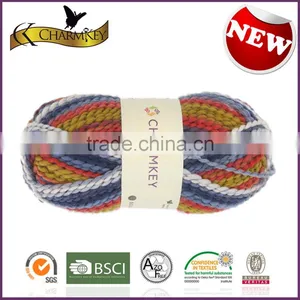 Charmkey Baby Knitting Yarn Good Elastic Rainbow Polyester Textured Yarn thumbnail-2