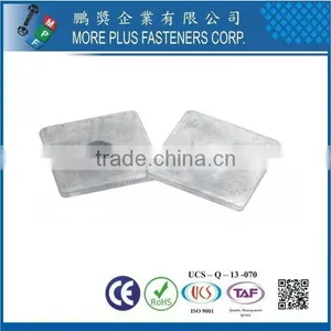 Taiwan Stainless Steel 18-8 Copper Brass Aluminum Square Washer Square Plate Washers Square Hole Washer thumbnail-2
