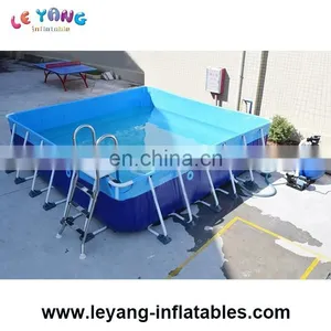 Inflatable Square Swimming Pool Equipment for Adult / Rectangle Metal Frame Swimming Pool for Backyard thumbnail-1