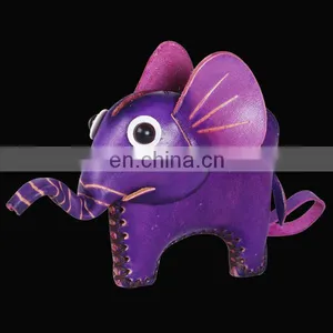 Cute Animal Elephant Zipper Key Chain Genuine Leather Pocket Coin Purse MCP-0002 thumbnail-1