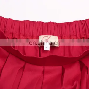 Grace Karin Women's Vintage Retro Pleated Red Cotton Summer Skirt 7 Patterns CL010401-7 thumbnail-3