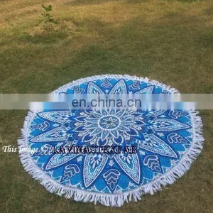 Mandala Tapestry Hippie Beach Throw Yoga Mat Beach Roundie Wholesaler From India thumbnail-1