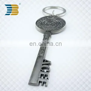 Creative Antique Key Shape Custom Metal Bottle Opener Keychain thumbnail-1