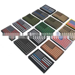 No Minimum Custom Designs Whole Country Flag Embroidery Patch Velcr on Backing for Bag,Hot Sale 3D USA American Flag Embroidery thumbnail-3