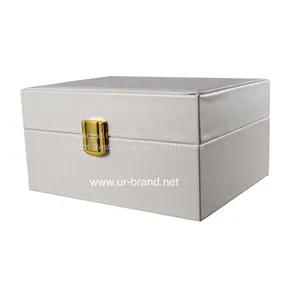 High-end Watch Gift Box White pu Leather Flip Watch Box Spot Wholesale thumbnail-2