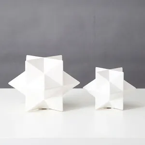 Irregularity Nordic Style Geometrical Gold Black White Five-Pointed Star Ceramic Art Decor thumbnail-5