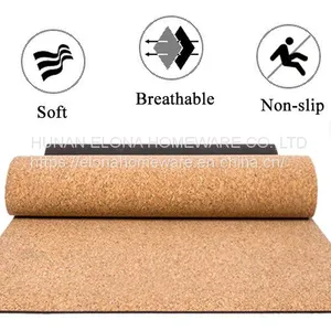 Rubber Cork Yoga Mat Eco Friendly Non Slip Natural Factory Price Custom OEM Logo Printing thumbnail-5