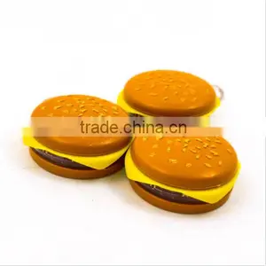 Cute Hamburger Cheese LED Flash Light Functional Keychain Key Chain Ring thumbnail-2