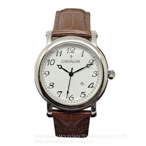 Stainless Steel Watch Fashion Gents Watches Genuine Leather Quartz Man Watch thumbnail-1