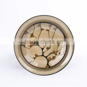 16-piece Reactive Glaze Stoneware Dinnerware Set With Painted Buds thumbnail-2