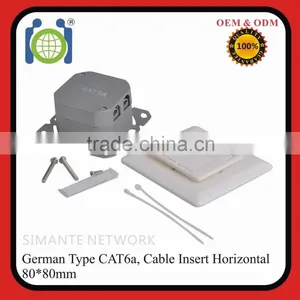 International Standard 2 Port Germany Cat6a Ftp Horizontal Insertion Wall Socket thumbnail-1