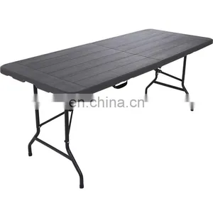 Portable Outdoor Patio Furniture Rectangular Plastic Foldable Banquet Catering Bbq Camping Picnic Folding Table thumbnail-1