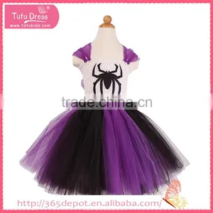 For Halloween Celebration Deep Purple Gauze Dress With Spider Pattern Halloween Costume thumbnail-1
