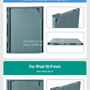 Apple IPad12.9.7 Inch Protective Case Bluetooth Keyboard 2017 Wonderful Touch Colorful Backlit Leather Pen Holder thumbnail-4
