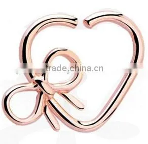 Heart and Bowknot 316L Surgical Steel Tragus Cartilage Daith Body Piercing Jewelry thumbnail-2